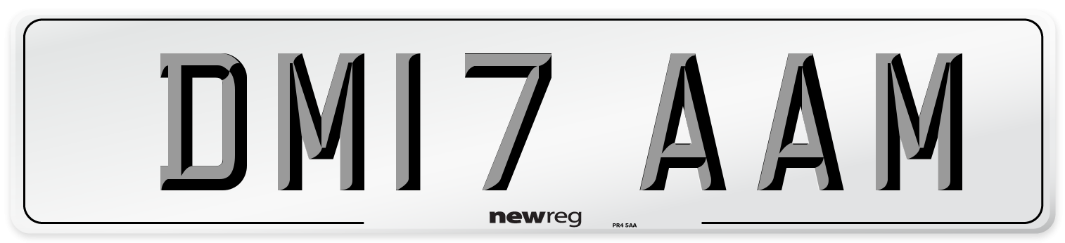 DM17 AAM Number Plate from New Reg